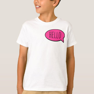 Camiseta DNOOSR Cute Pink Speech Bubble Hello Kids