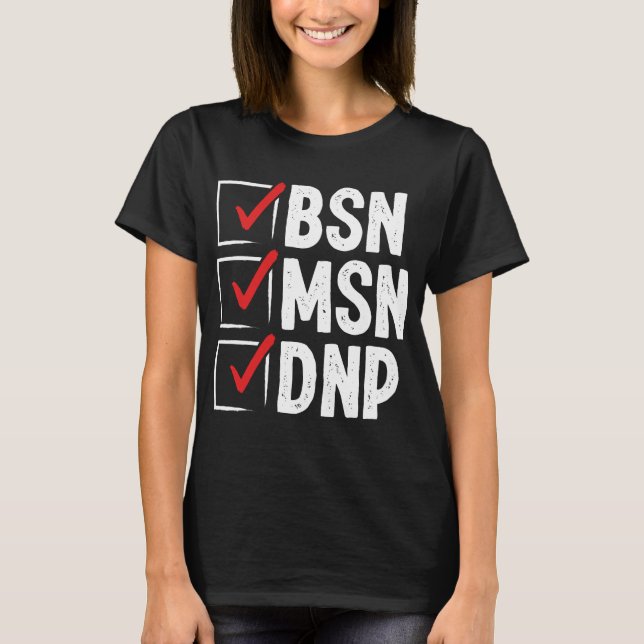 Camiseta DNP Médica MSN BSN DNP Enfermero DNP DNP Degree (Anverso)
