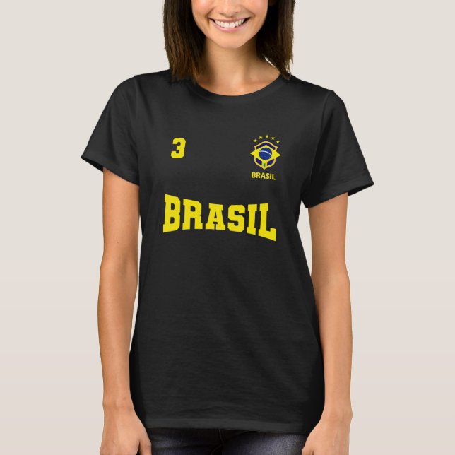 Camiseta do Brasil 2022 Azul número 3 (Anverso)
