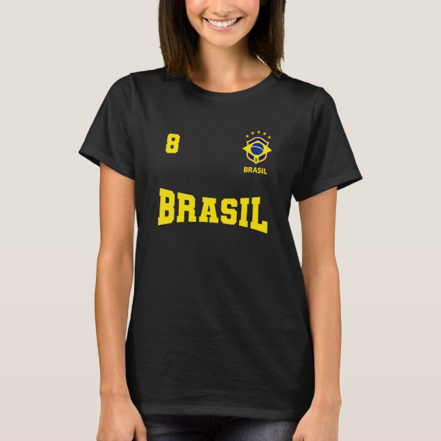 Camiseta do Brasil 2022 Azul número 8 (Anverso)