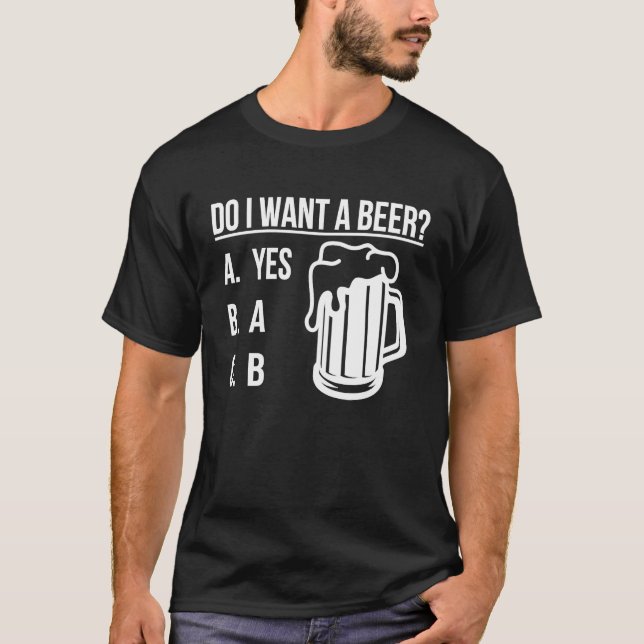 Camiseta Do i want a beer Green Lucky Shamrock St Patrick's (Anverso)
