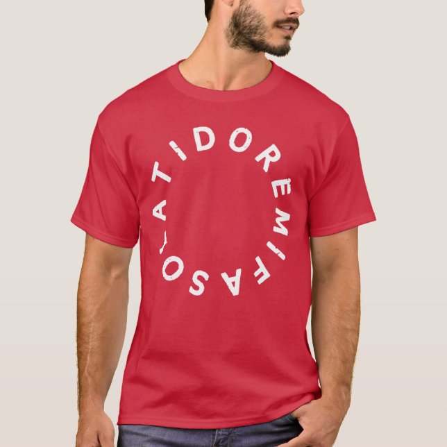 Camiseta Do Re Mi Fa So Lai Do círculo de solfeo cantante m (Anverso)