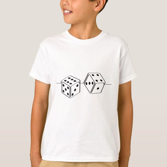 Camiseta Dobbelsteen, dobbelstenen. Gokken, kansspel, geld (Anverso)