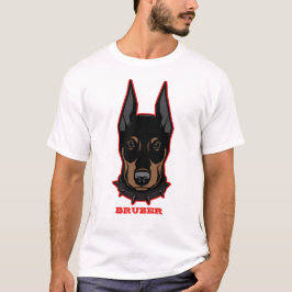 Camiseta Doberman añada nombre mascota masculina