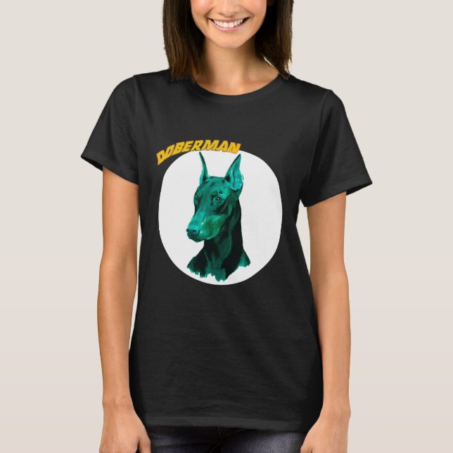 Camiseta Doberman Blue V Neck (Anverso)