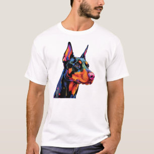 Camiseta Doberman Colorful Head