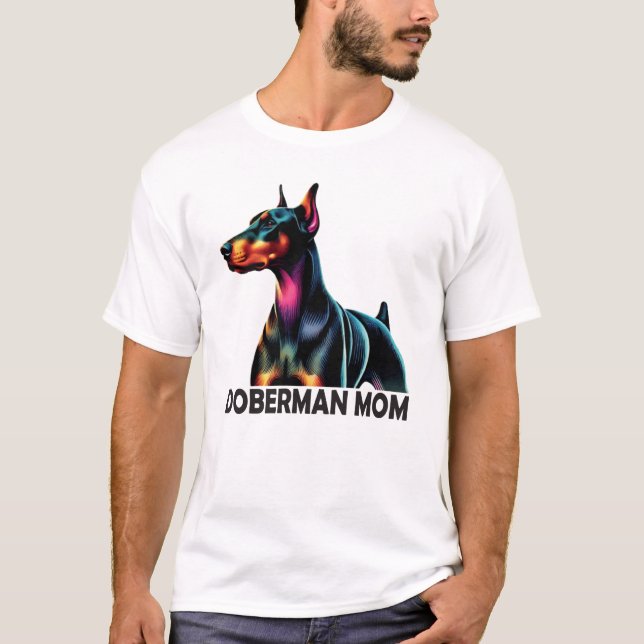Camiseta Doberman Colorful Mom (Anverso)