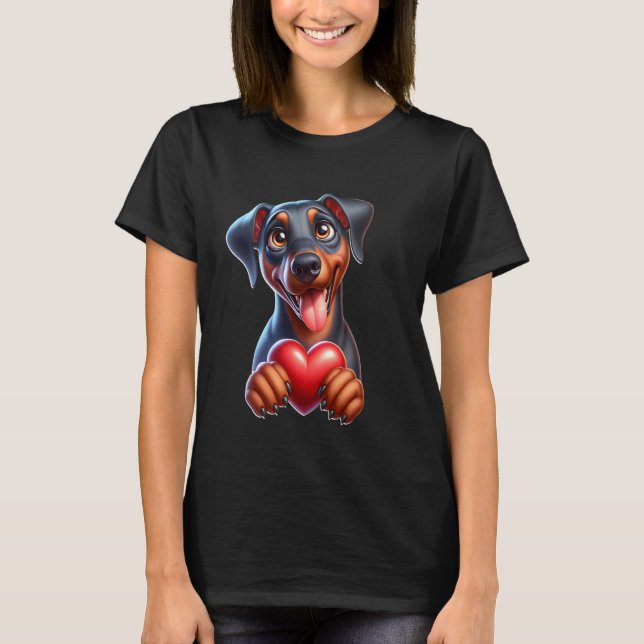 Camiseta Doberman Corazón Doberman Amor Doberman (Anverso)