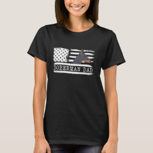 Camiseta Doberman Dad Bandera Americana Patriótica Hombres 