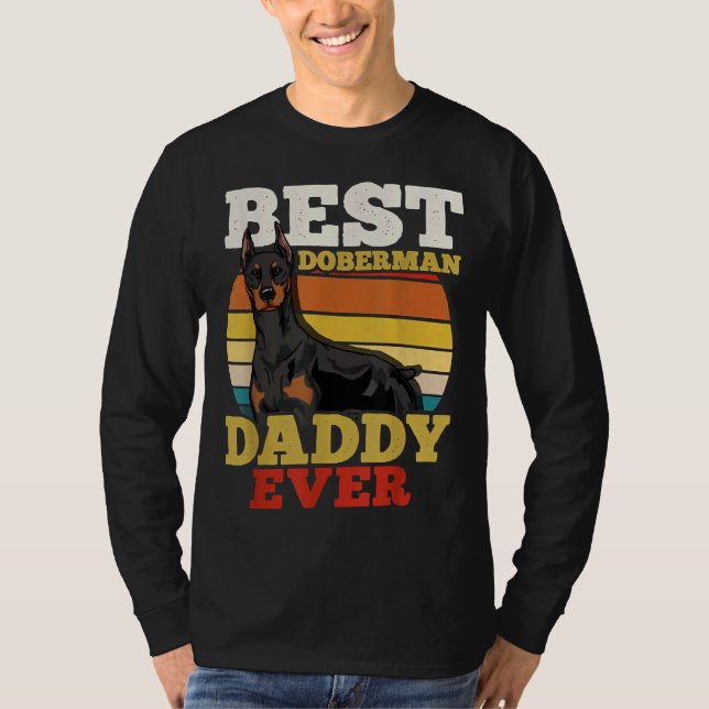 Camiseta Doberman Dad Retro Fathers Day 915 (Anverso)