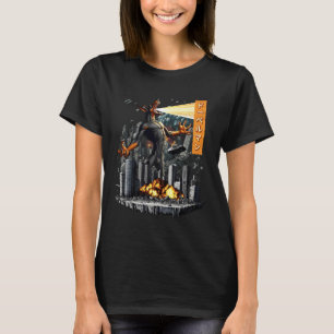 Camiseta Doberman divertido perro Kaiju monstruo japonés