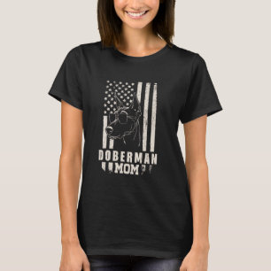 Camiseta Doberman Dog Mom American Flag Gifts for Women Mam