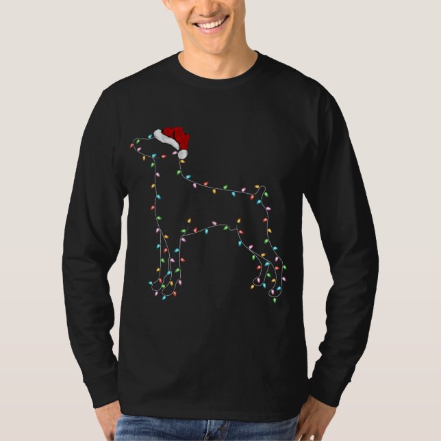 Camiseta Doberman Dog Xmas iluminando Santa Hat Doberman Ch (Anverso)