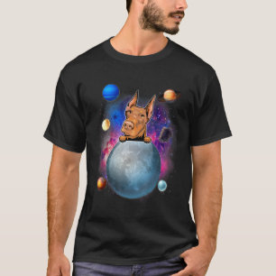 Camiseta Doberman En La Luna Galaxia Cachorro Perro
