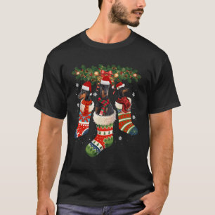 Camiseta Doberman En Un Regalo De Sock Dog Santa Hat Para N