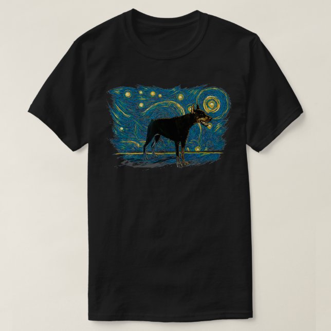 Camiseta Doberman estilo vintage retro (Diseño del anverso)