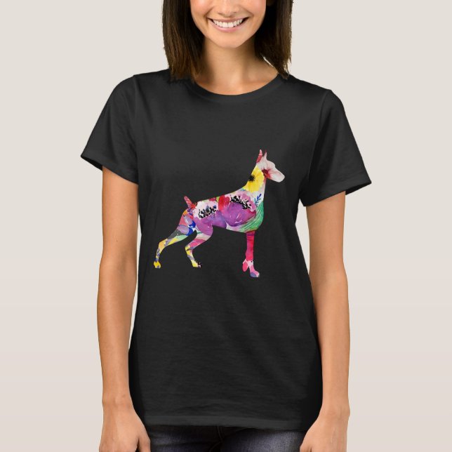 Camiseta Doberman Flower Doberman Doberman Funny Dobermans (Anverso)