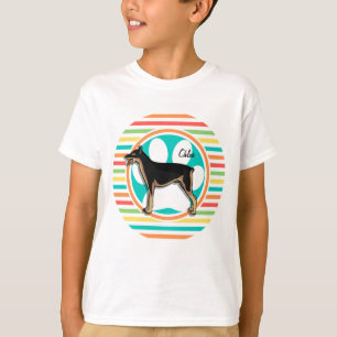 Camiseta Doberman; franjas brillantes de arco iris