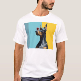 Camiseta Doberman genial con gafas de sol