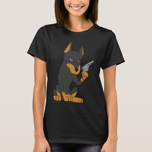 Camiseta Doberman Gun Revolver (Anverso)