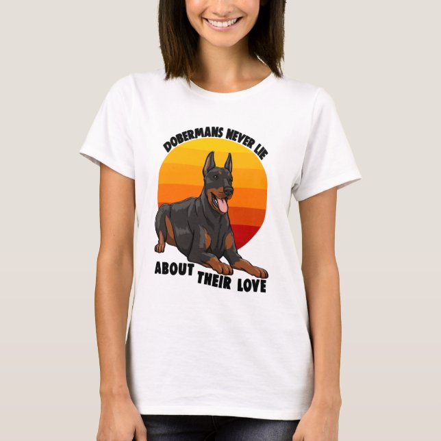 Camiseta Doberman nunca miente sobre su amor (Anverso)