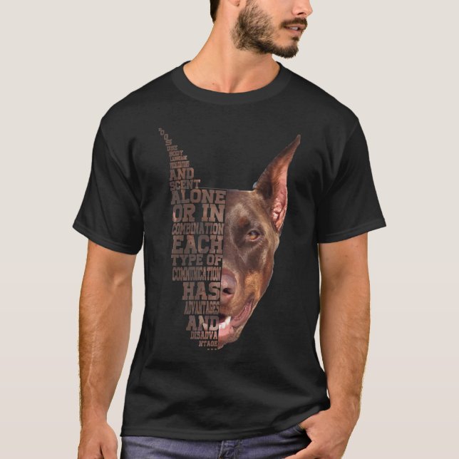 Camiseta Doberman persona de perro de popa baja (Anverso)