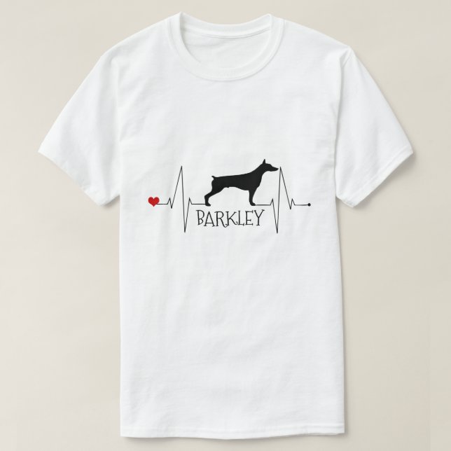 Camiseta Doberman personalizado ama mi corazón de perro lat (Diseño del anverso)