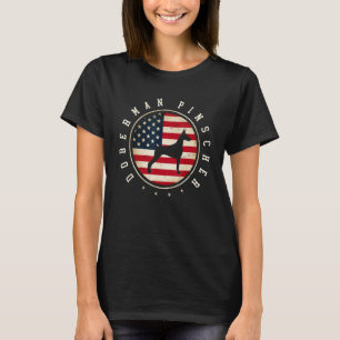 Camiseta Doberman Pinscher bandera de EE. UU. 4 de julio pe