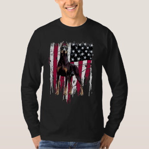 Camiseta Doberman Pinscher Bandera Estadounidense Maravillo