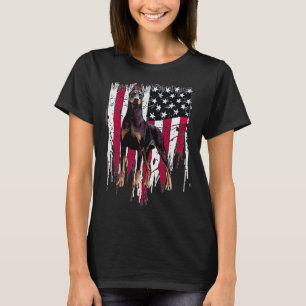 Camiseta Doberman Pinscher Bandera Estadounidense Usa Impre