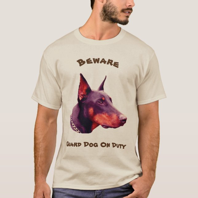 Camiseta Doberman Pinscher Beware Funny (Anverso)