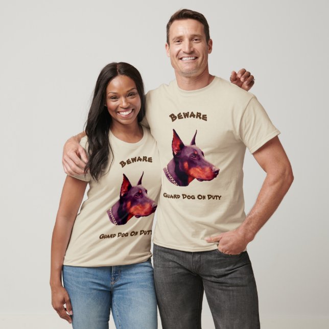 Camiseta Doberman Pinscher Beware Funny (Unisexo)