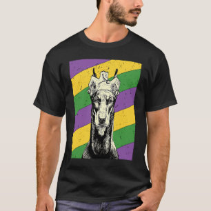 Camiseta Doberman Pinscher Bufón Perro de Mardi Gras Mamá