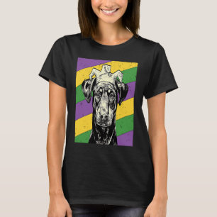 Camiseta Doberman Pinscher Bufón Perro de Mardi Gras Mamá