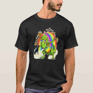 Camiseta Doberman Pinscher Cabalga Nube de Arcoíris Junto a