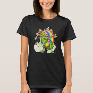 Camiseta Doberman Pinscher Cabalga Nube de Arcoíris Junto a