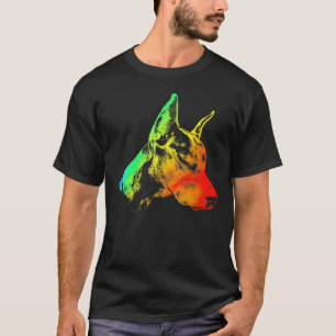 Camiseta Doberman Pinscher Colorful Rainbow Vintage