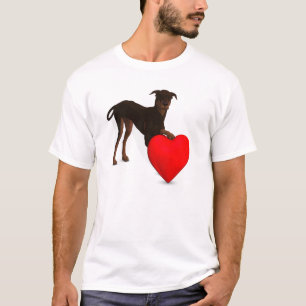 Camiseta Doberman Pinscher Con Corazón