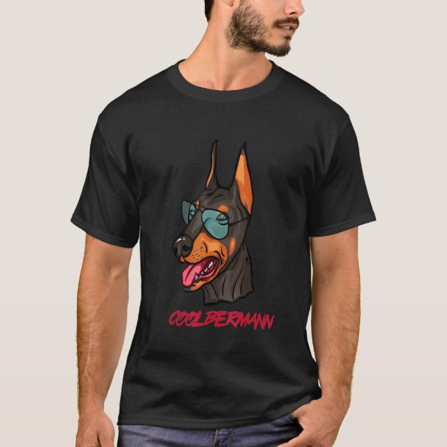 Camiseta Doberman Pinscher Con Gafas Coolberman (Anverso)