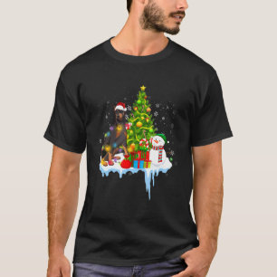 Camiseta Doberman Pinscher Costume Santa Luce Gorra En Niev