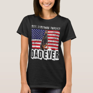 Camiseta Doberman Pinscher Dad Usa American Flag Dog Dueño
