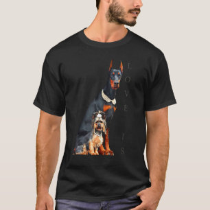 Camiseta Doberman Pinscher Doberman Perro Mamá Papá Amor M