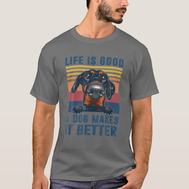 Camiseta Doberman Pinscher Dog Gifts Funny Dog Dad Mom Men (Anverso)