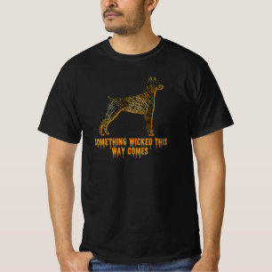 Camiseta Doberman Pinscher Dog Silhouette Fun Halloween
