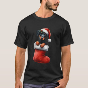 Camiseta Doberman Pinscher En Navidades De Muerte Santa Hat
