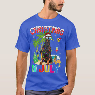 Camiseta Doberman Pinscher en Santa Hat Gafas de sol Christ