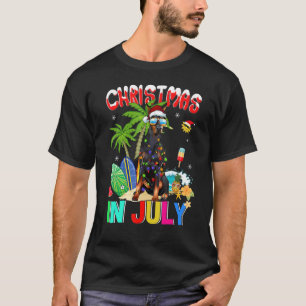 Camiseta Doberman Pinscher En Santa Hat Gafas De Sol Christ