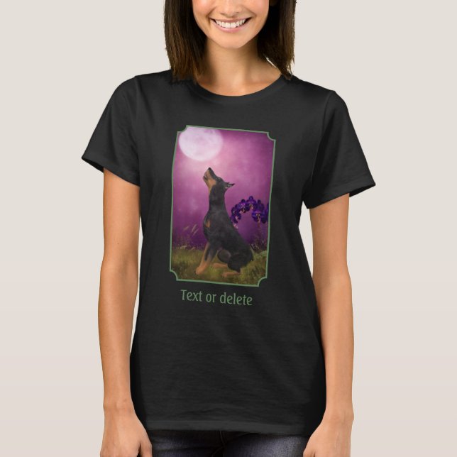 Camiseta Doberman Pinscher Fantasy Orchids Dog Art  (Anverso)