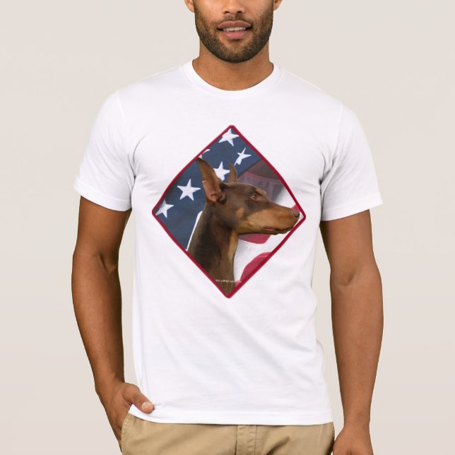Camiseta Doberman Pinscher Flag 2 (Anverso)