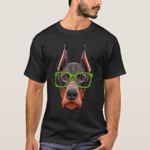 Camiseta Doberman Pinscher Gafas de sol Bandera Estadounide